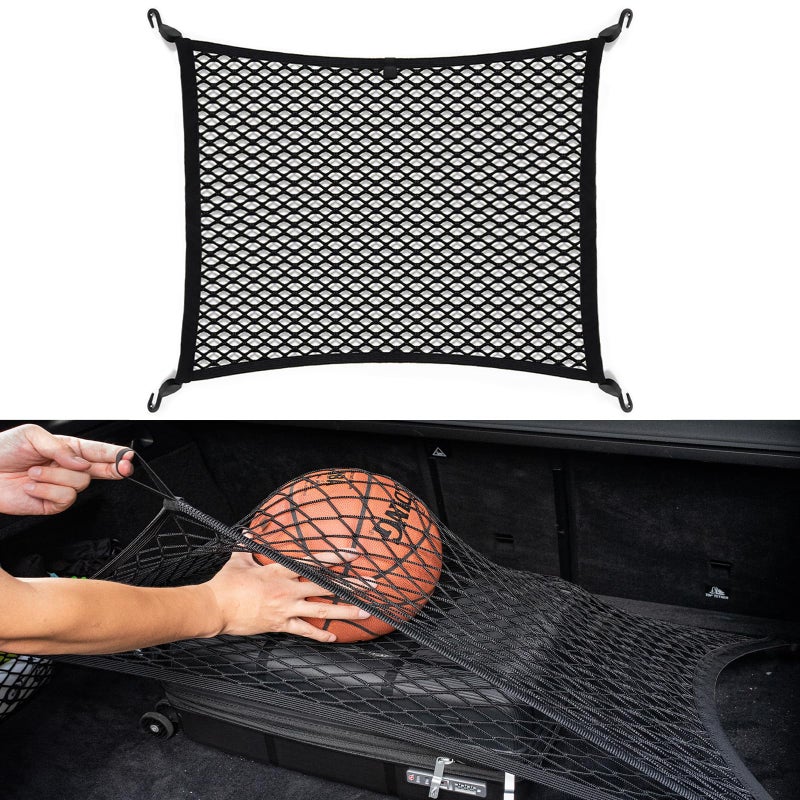 VEHIRIE Premium Cargo Net for SUV Organizer 315 x236 inches Elastic Storage Mesh Net with ABS Hooks Envelope Style Car Rear Trunk Net for Pickup Truck Bed Accessories